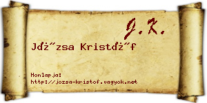Józsa Kristóf névjegykártya