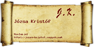 Józsa Kristóf névjegykártya